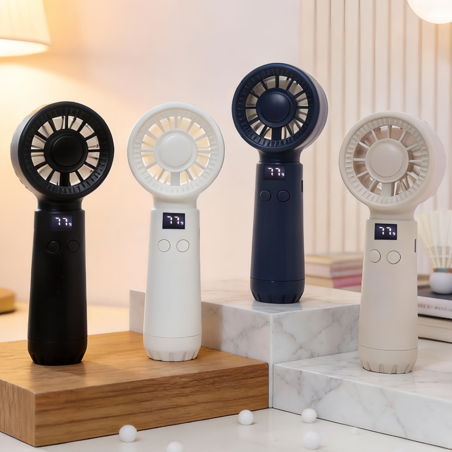 Portable Handheld Fan for Women with Digital Display USB Rechargeable Compact Design