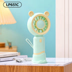 Portable Hand Fan USB Rechargeable Compact Cute Cat Design for Women
