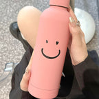 Women's Insulated Water Bottle BPA-Free Smiley Design Hot Cold Thermos Durable