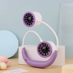 Women's Portable Neck Fan USB Rechargeable Quiet Operation Adjustable Holder Flexible Design