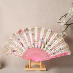 Ladies Hand Fan Elegant Floral Pattern Lightweight Portable Accessory