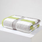 Ladies Cotton Towel Soft Striped Blue and White Bathroom Beach Gym Towel