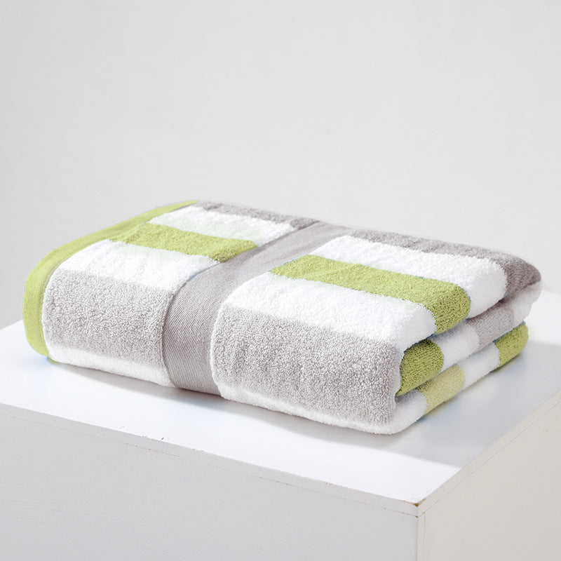 Ladies Cotton Towel Soft Striped Blue and White Bathroom Beach Gym Towel