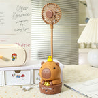 Portable Table Fan USB Powered Cute Bear Design Adjustable Speeds Compact Quiet Operation