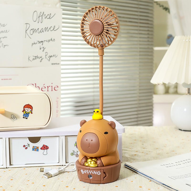 Portable Table Fan USB Powered Cute Bear Design Adjustable Speeds Compact Quiet Operation