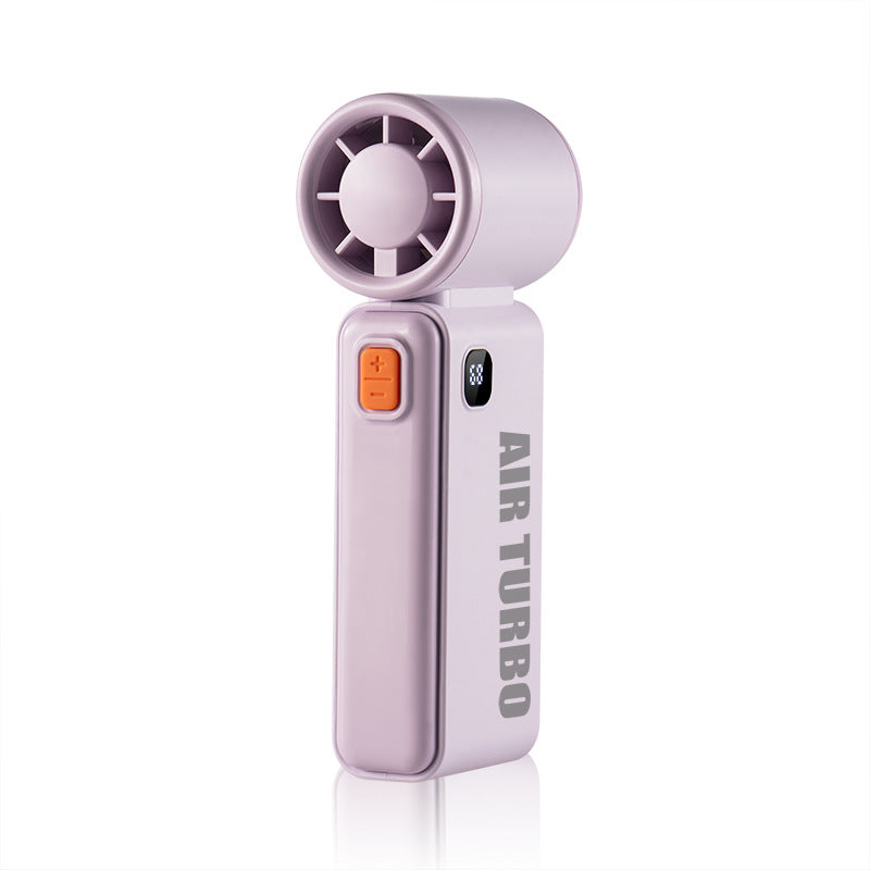 Men's High-Performance Turbo Handheld Fan Portable Rechargeable with LED Display and Multiple Speeds