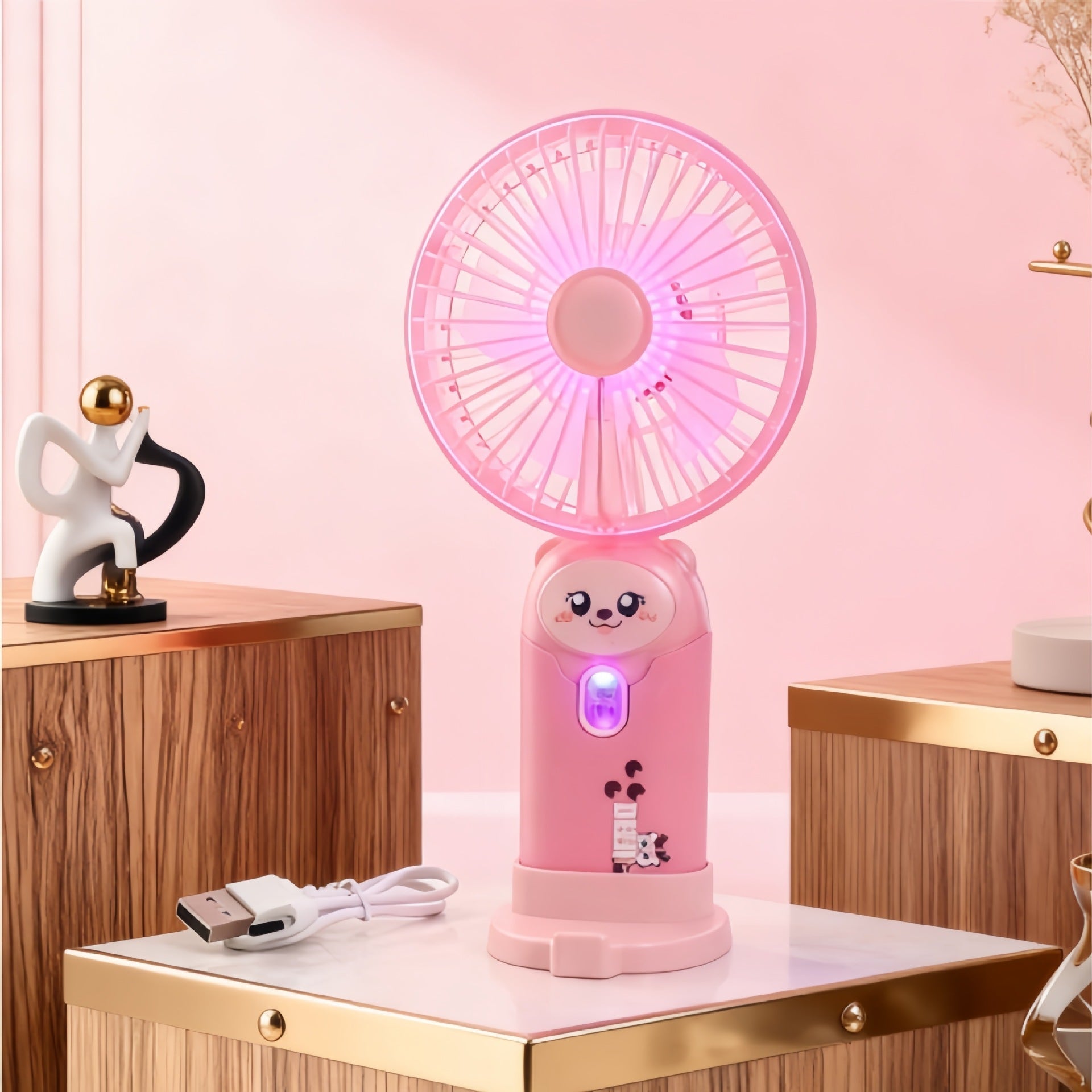 Portable Mini USB Rechargeable Desk Fan with Adjustable Tilt and Quiet Operation