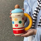 Women’s BPA-Free Plastic Drinking Bottle Leak-Proof Lid Colorful Design Large Capacity
