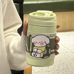 Insulated Water Bottle for Women with Secure Flip Cap and Animal Motif, Reusable and Eco-Friendly