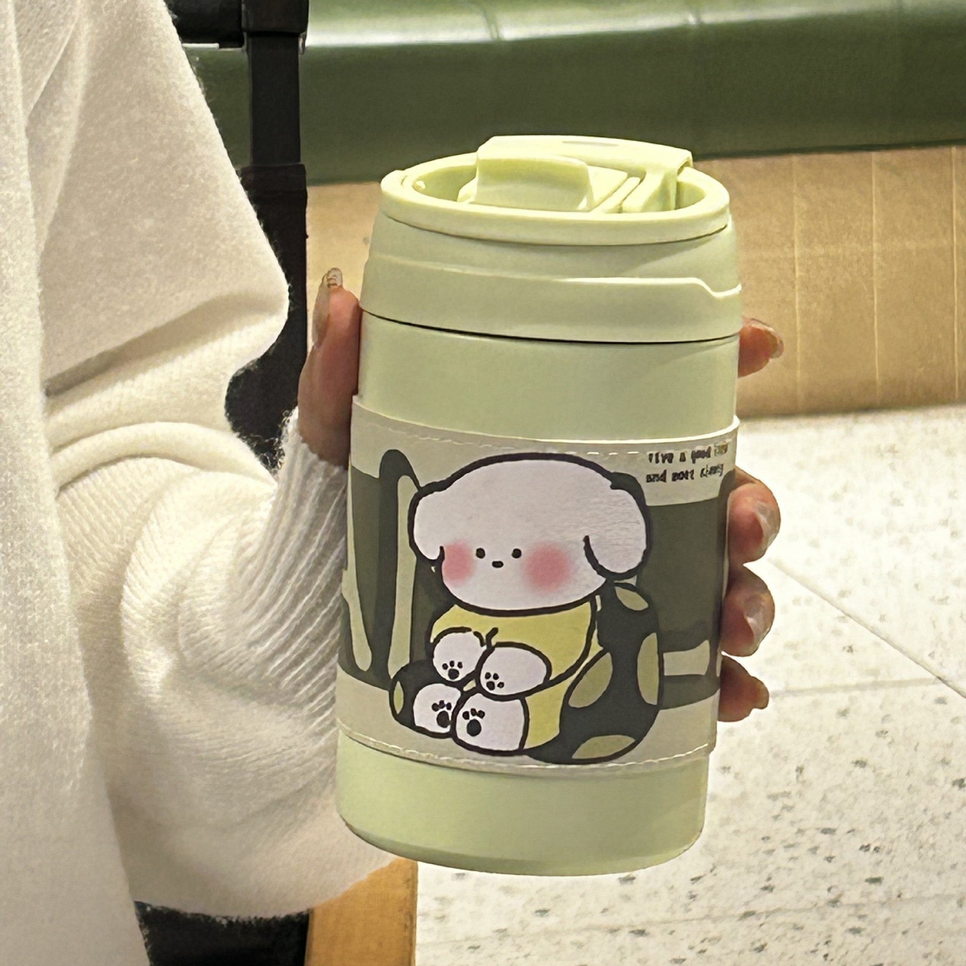 Insulated Water Bottle for Women with Secure Flip Cap and Animal Motif, Reusable and Eco-Friendly