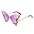 Women’s Butterfly Sunglasses with Sparkling Stones Green Accents UV Protection Lightweight