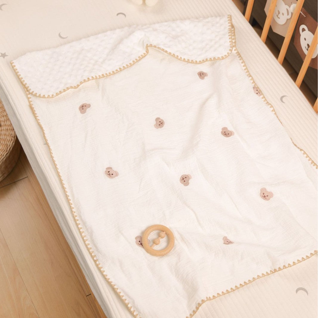 Bowlift Baby Plush Blanket 100% Cotton Soft Star Moon Design Toddler Cuddle Blanket