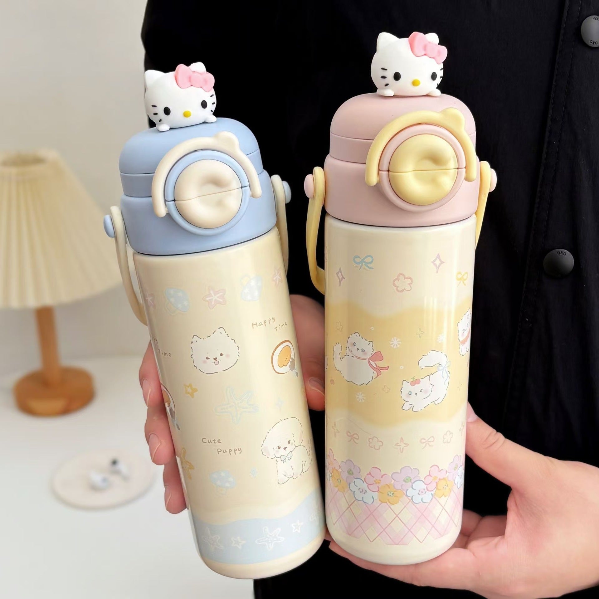 Women's Insulated Coffee Mug with Leak-Proof Lid and Unique Animal Design Portable Handle