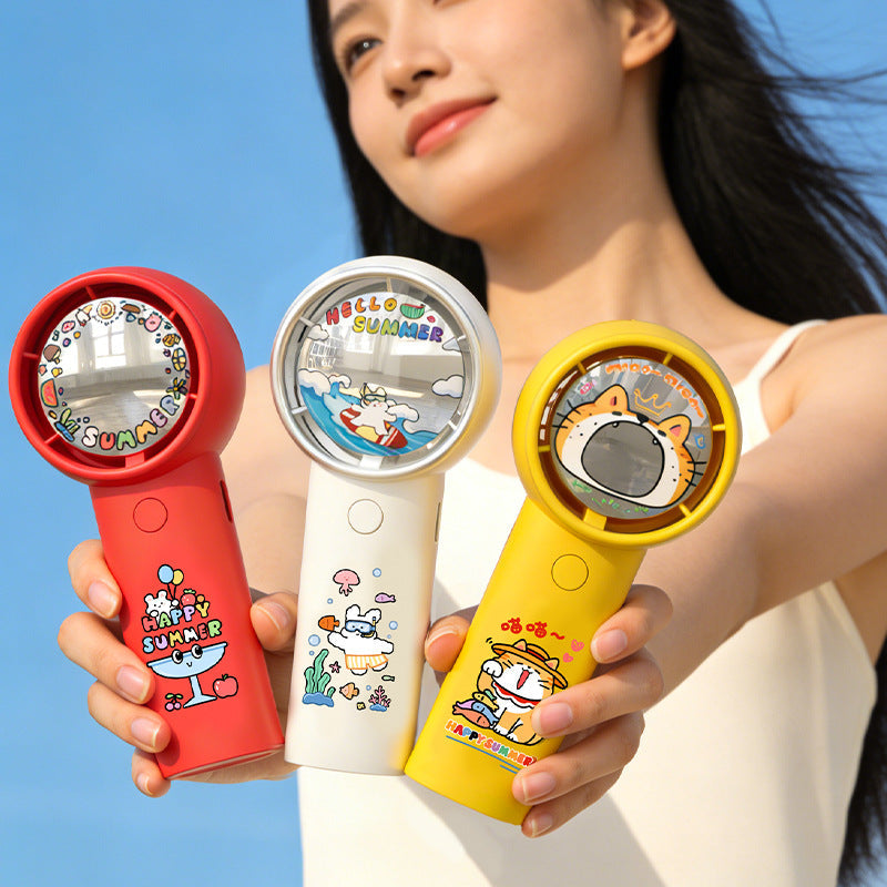 Harrow Portable Handheld Fan Cartoon Design Rechargeable Battery Adjustable Speed