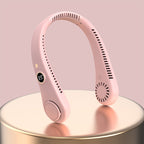 Portable Cooling Neckband Fan Lightweight Wearable Personal Neck Fan with Adjustable Speeds and LED Display