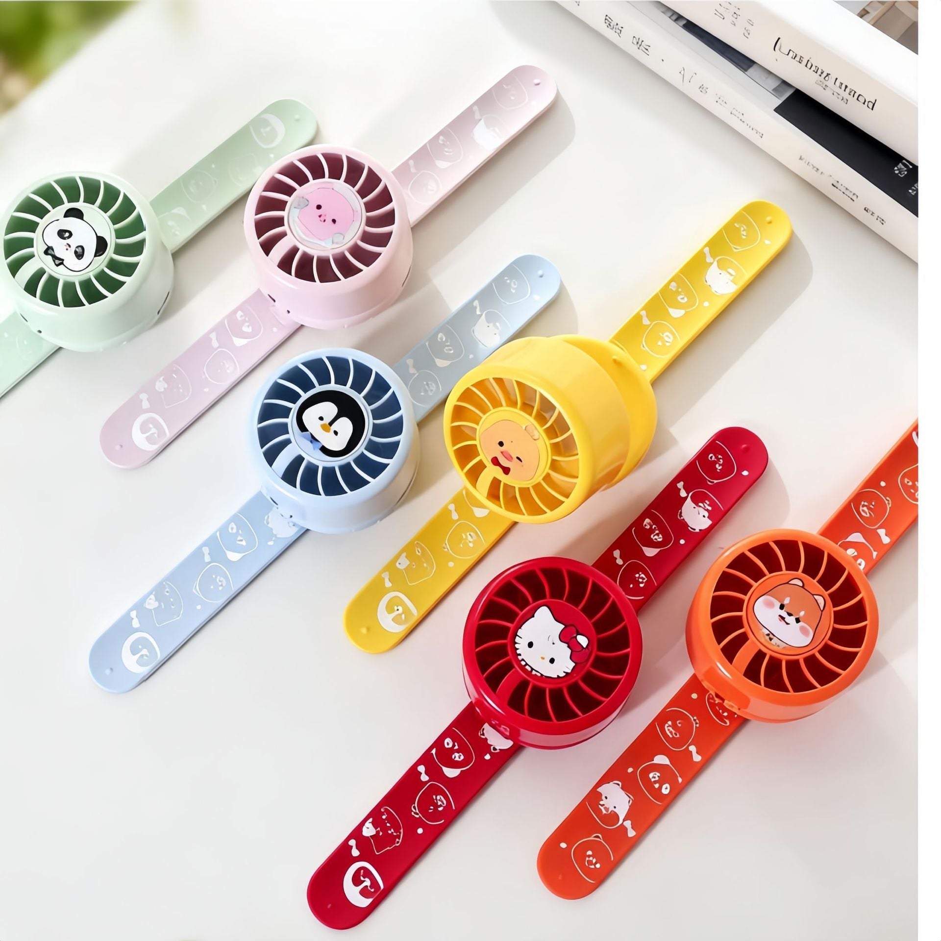 Portable Handheld Fan with Cute Chicken Design USB Rechargeable Wristband Cooler