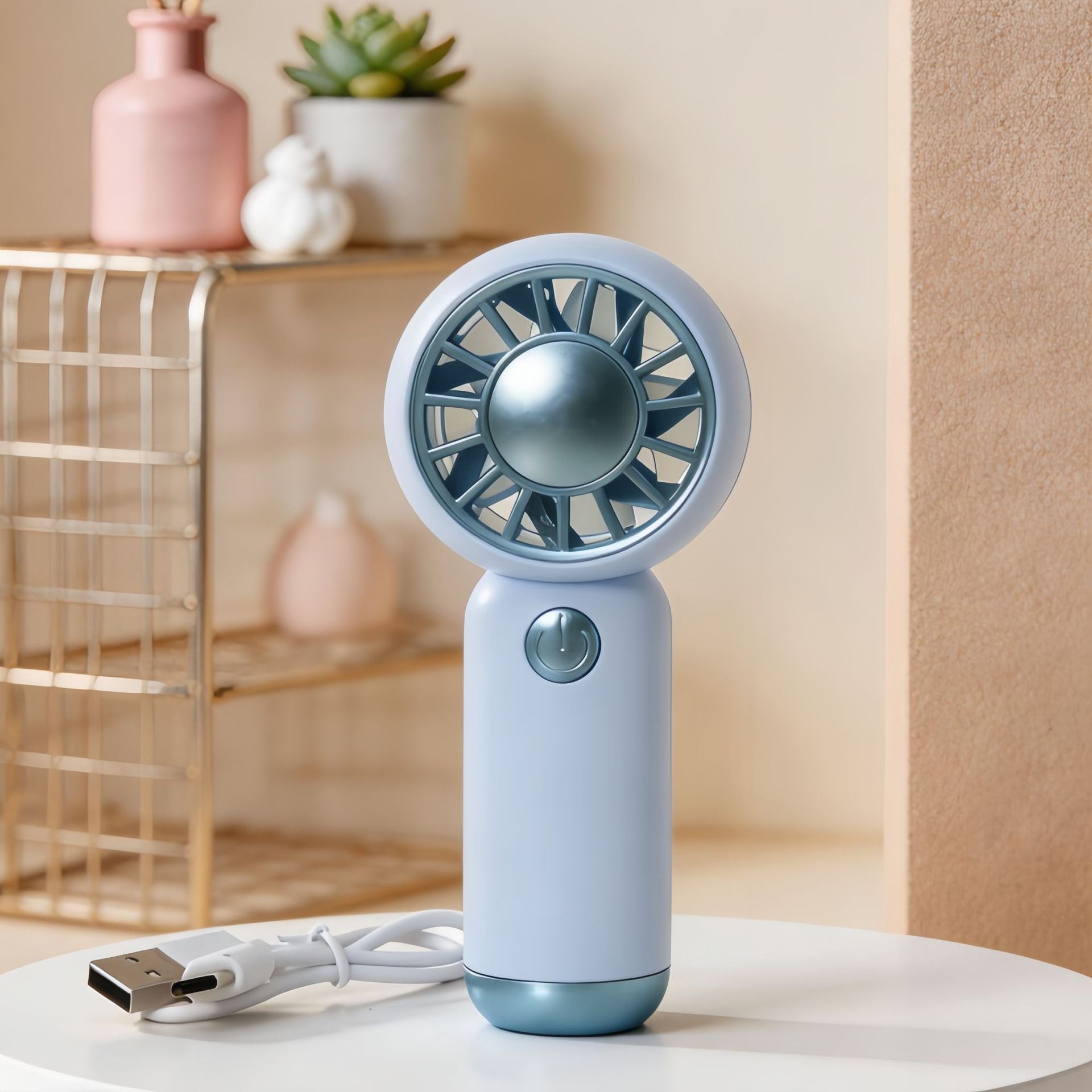 Portable USB Hand Fan for Women Lightweight Rechargeable 3-Speed Quiet Operation