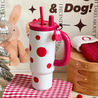 Women’s Multifunctional BPA-Free Plastic Drinking Bottle with Dual Straws and Ergonomic Handle