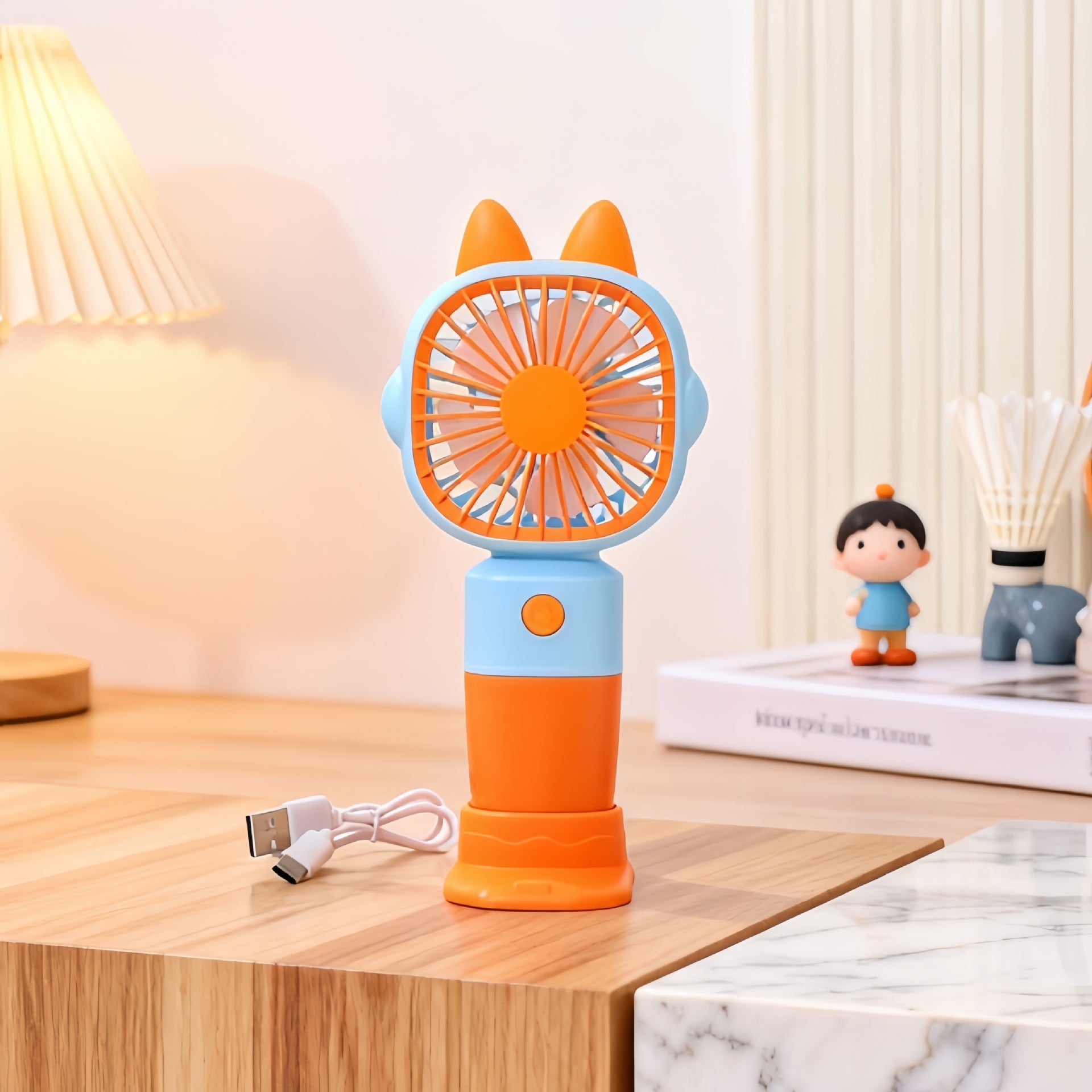 Portable Handheld Fan Lion Design USB Rechargeable Cute Lightweight Personal Fan