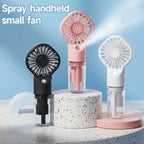 Rechargeable Handheld Mist Fan with Removable Water Tank and Adjustable Airflow Unisex One Size