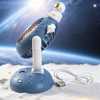 Ladies Desk Fan with Astronaut Design USB Portable Adjustable Tilt Quiet Operation