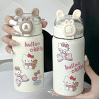 Insulated Plastic Water Bottle with Secure Flip Lid Hello Kitty Design for Women