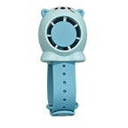 Portable Wrist-Mounted Cooling Fan with Adjustable Speeds and Bear Design Lightweight Rechargeable