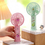 Portable USB Desk Fan With Built-In Battery Rechargeable Quiet Small Adjustable Blades