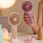 Portable Mini Fan USB Rechargeable Ergonomic Design Compact Quiet Operation for Women