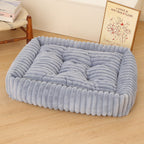 Plush Pet Bed with High Edge Non-Slip Bottom Soft Cozy Dog Cat Bed