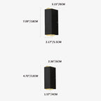 Modern Waterproof LED Outdoor Wall Light Aluminum Black Rectangular Hardwired