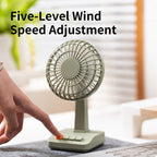 Portable Desk Fan Compact Quiet Adjustable Speed USB Powered