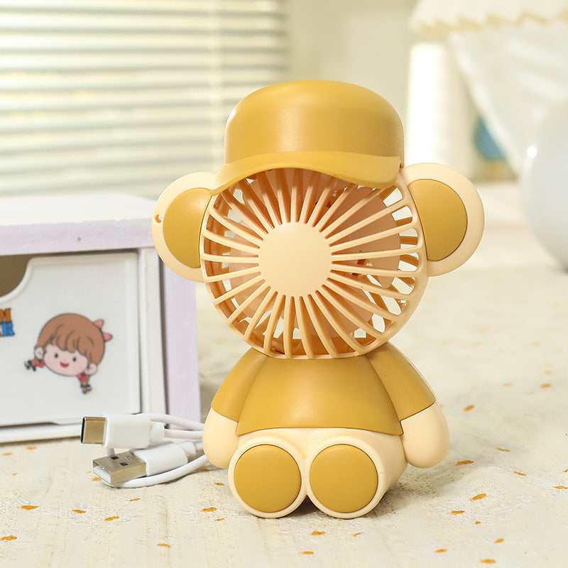 Portable Handheld Fan Monkey Design USB Rechargeable Lightweight Personal Cooling Fan