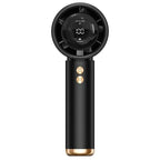 Harrow Portable Handheld Fan with Digital Temperature Display Rechargeable USB