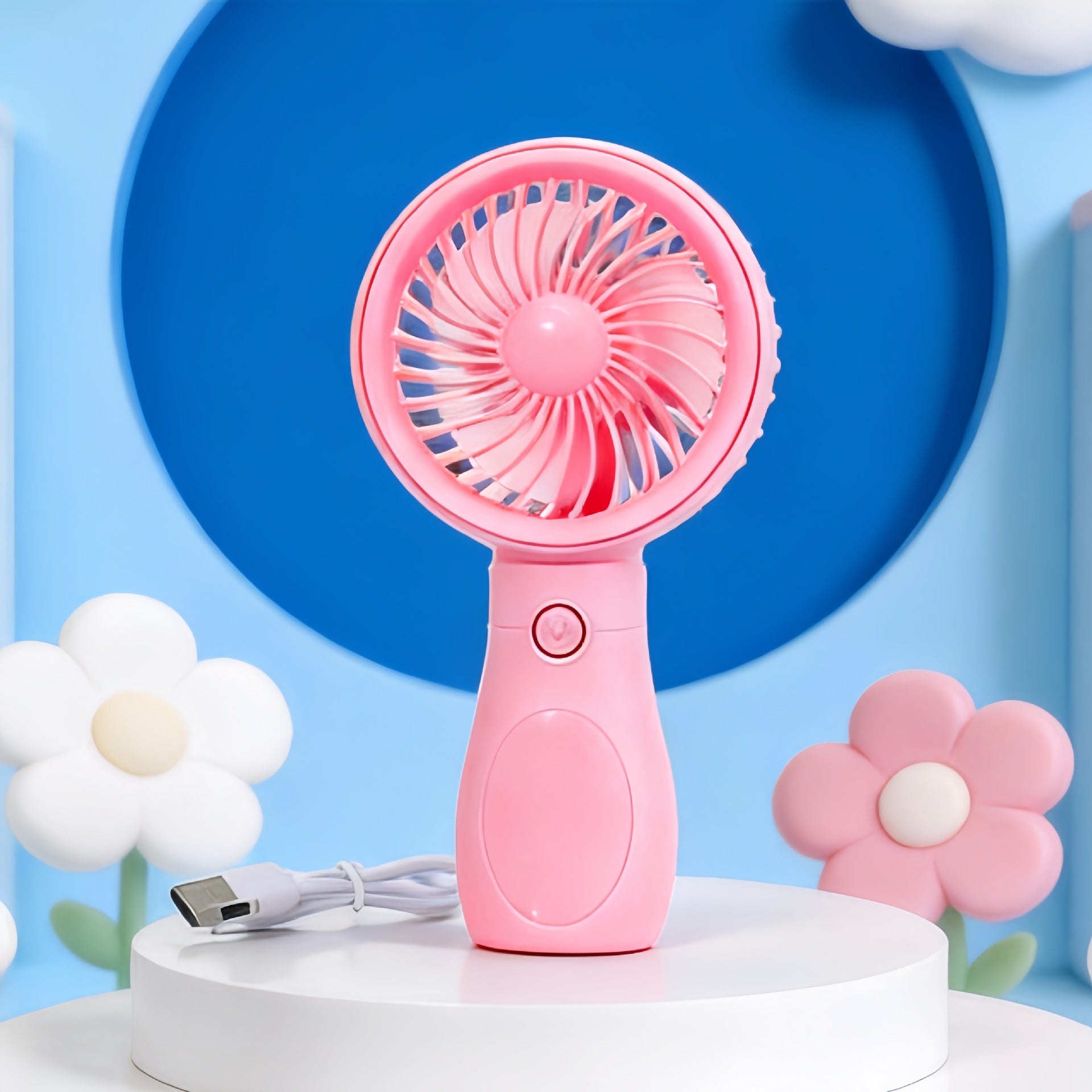 Portable Mini Fan USB Rechargeable 3-Speed Quiet Operation Compact Size