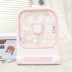 Portable Mini Fan USB Powered with Cute Cat Design Lightweight Handheld Personal Cooling Fan