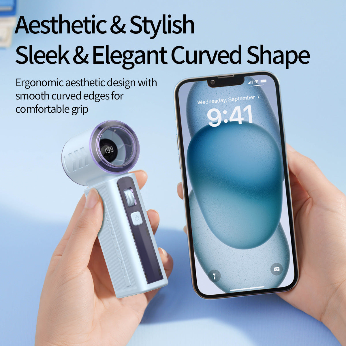 Portable Mini Fan with Power Bank Function Compact Rechargeable Personal Cooler
