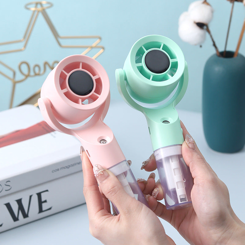 Portable Mini Fan USB Rechargeable Adjustable Speed Mist Spray Handheld