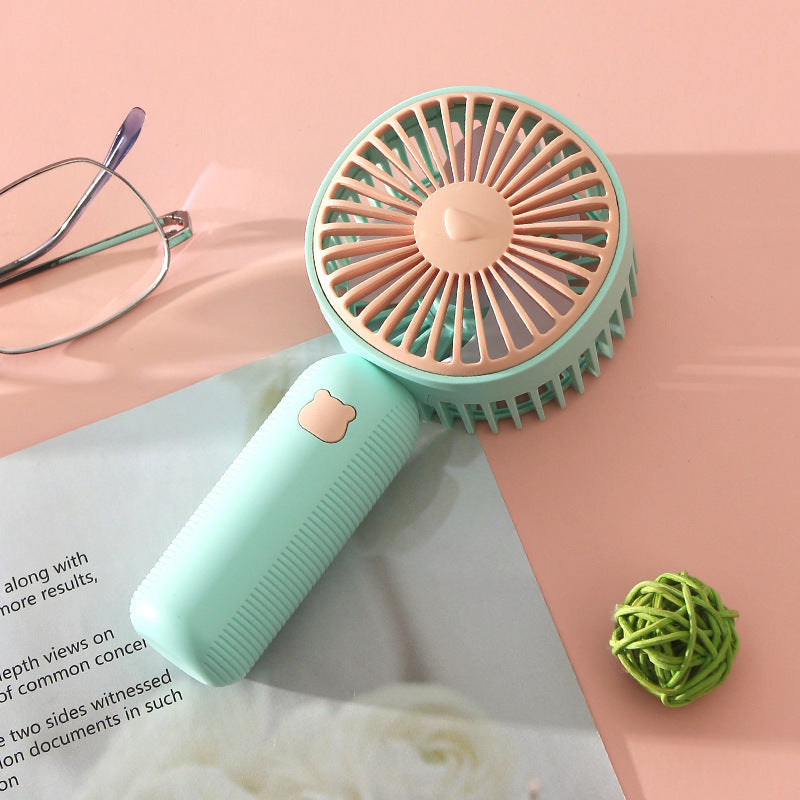 Compact Handheld Fan with Quiet Brushless Motor and Removable Stand Ergonomic Grip