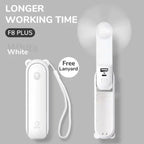 Foldable Rechargeable Portable Mini Fan with USB Power Bank and Lanyard Unisex One Size