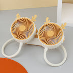 Portable Unisex Neck Fan Dual Fan Flexible USB Rechargeable Hands-Free Cooling