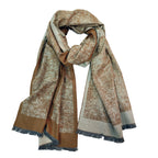 Ladies Scarf Soft Fleece Blend Warm Elegant Geometric Pattern Wrap