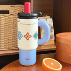 Women’s BPA-Free Drinking Container with Cat Design and Hygienic Lid Ergonomic Handle