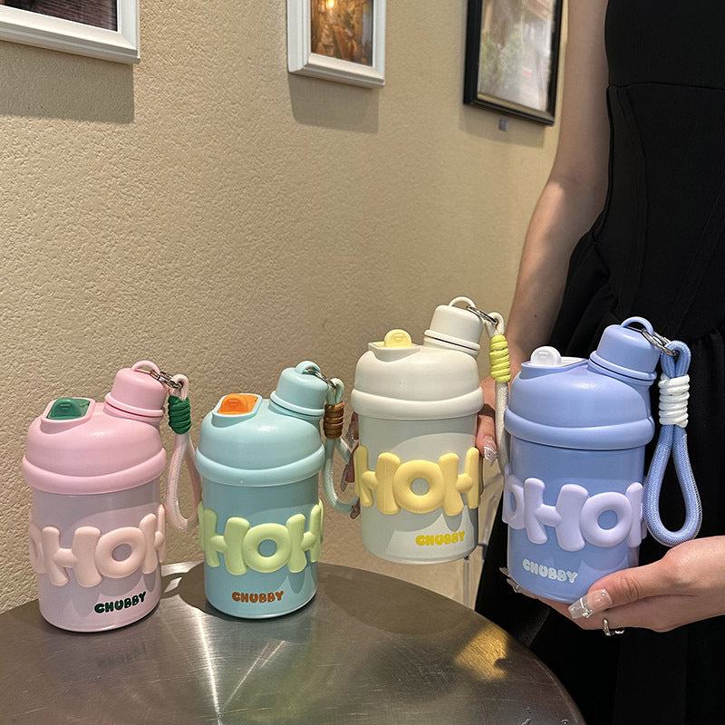 Insulated Water Bottle for Women with Ergonomic Handle and Cheerful Design BPA-Free