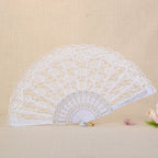 Ladies Lace Hand Fan Elegant Floral Pattern Lightweight Portable