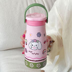 Playful Insulated Water Bottle BPA-Free Plastic with Handle and Animal Design for Women