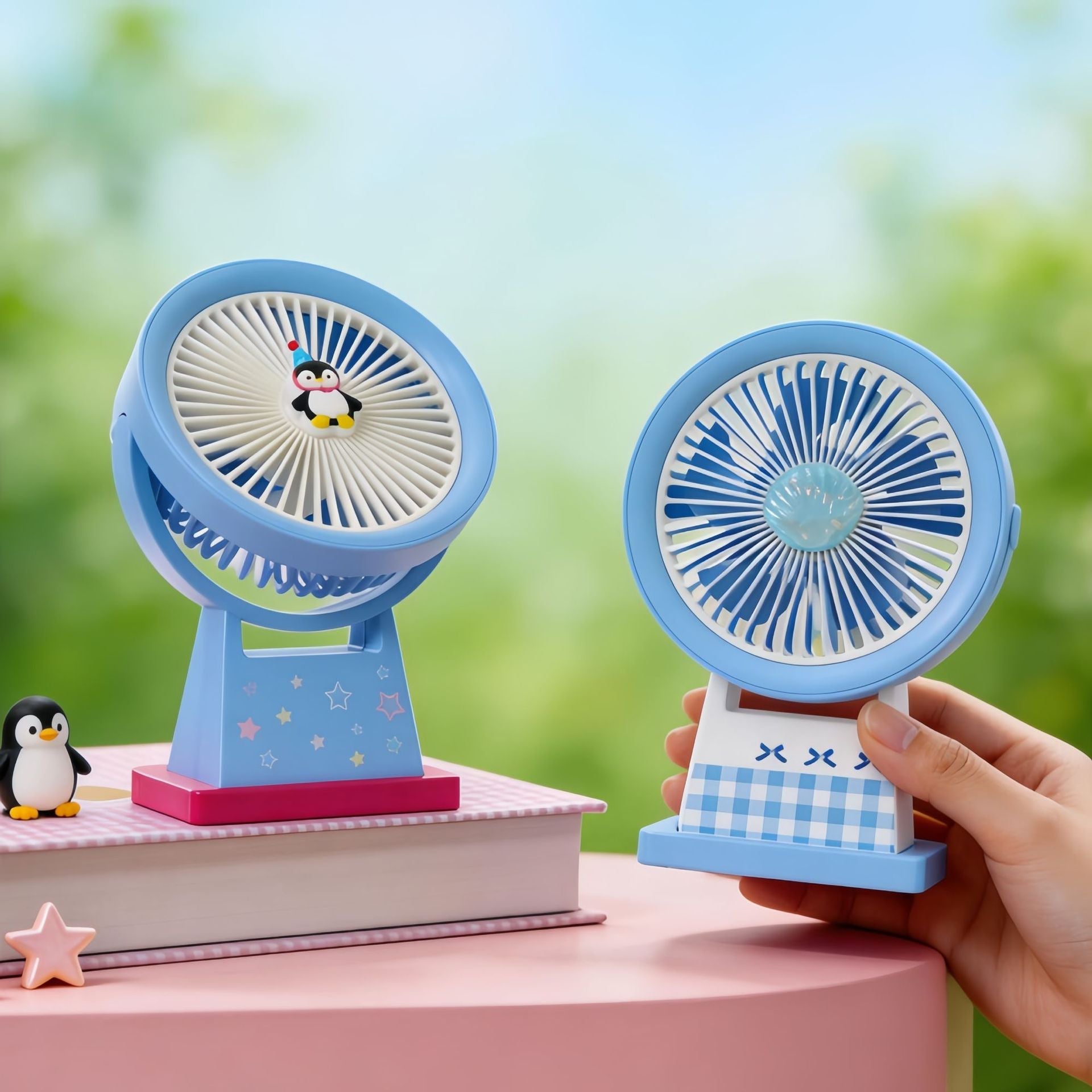 Portable USB Table Fan with Cute Animal Design Quiet Operation Adjustable Tilt Angle