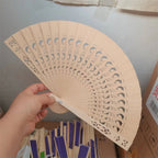 Ladies Decorative Hand Fan Filigree Wood Elegant Lightweight Portable