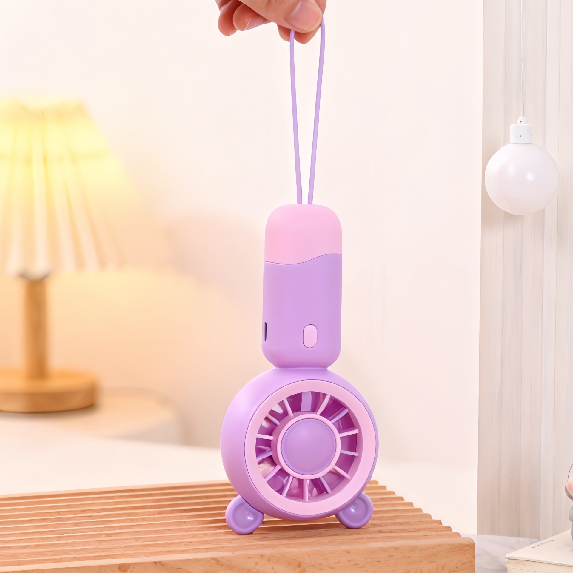 Portable Hand Fan USB Rechargeable Compact Cute Cat Design for Women