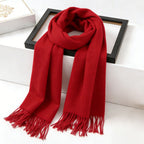 Brehn Cashmere Scarf Women Soft Warm Elegant Classic Neck Wrap with Fringes
